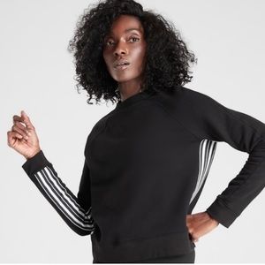 Athleta 24/7 Sweatshirt Black White Stripe Size Small